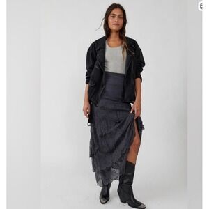 Free People Barnyard Lace Maxi Skirt | Tiered Boho Statement